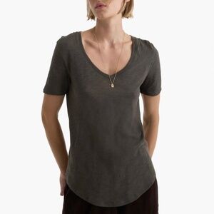 ATM ANTHONY THOMAS MELILLO SLUB JERSEY V NECK TSHIRT COAL SIZE S "NWT"